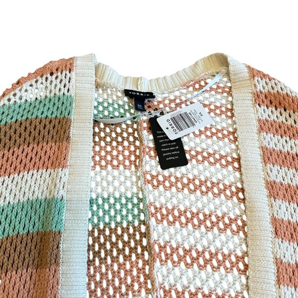 Torrid Sleeveless Stripe Sweater Duster Vest Long Length Size 3X 4X Women's NWT - Picture 4 of 12